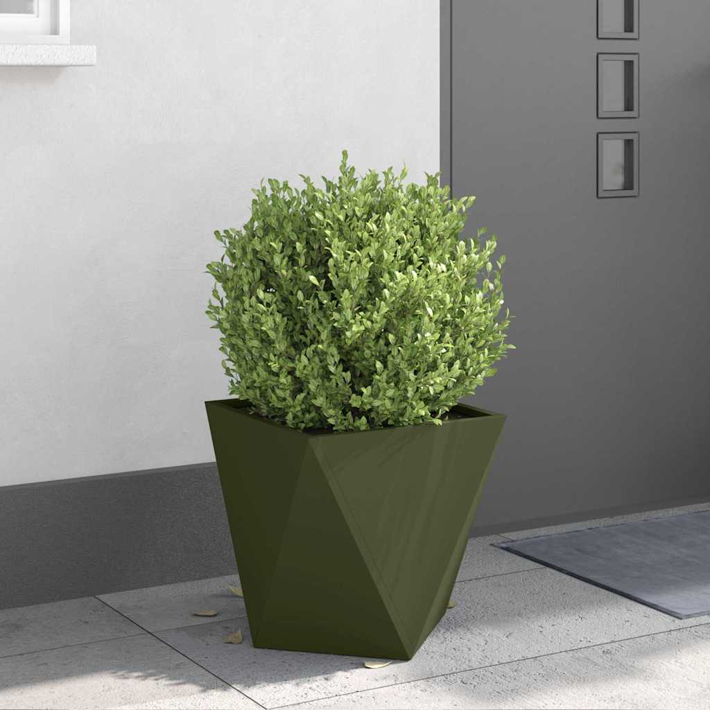 Jardinera 2 Uds. Verde Oliva 40 X 40 X 40 Cm Acero_3