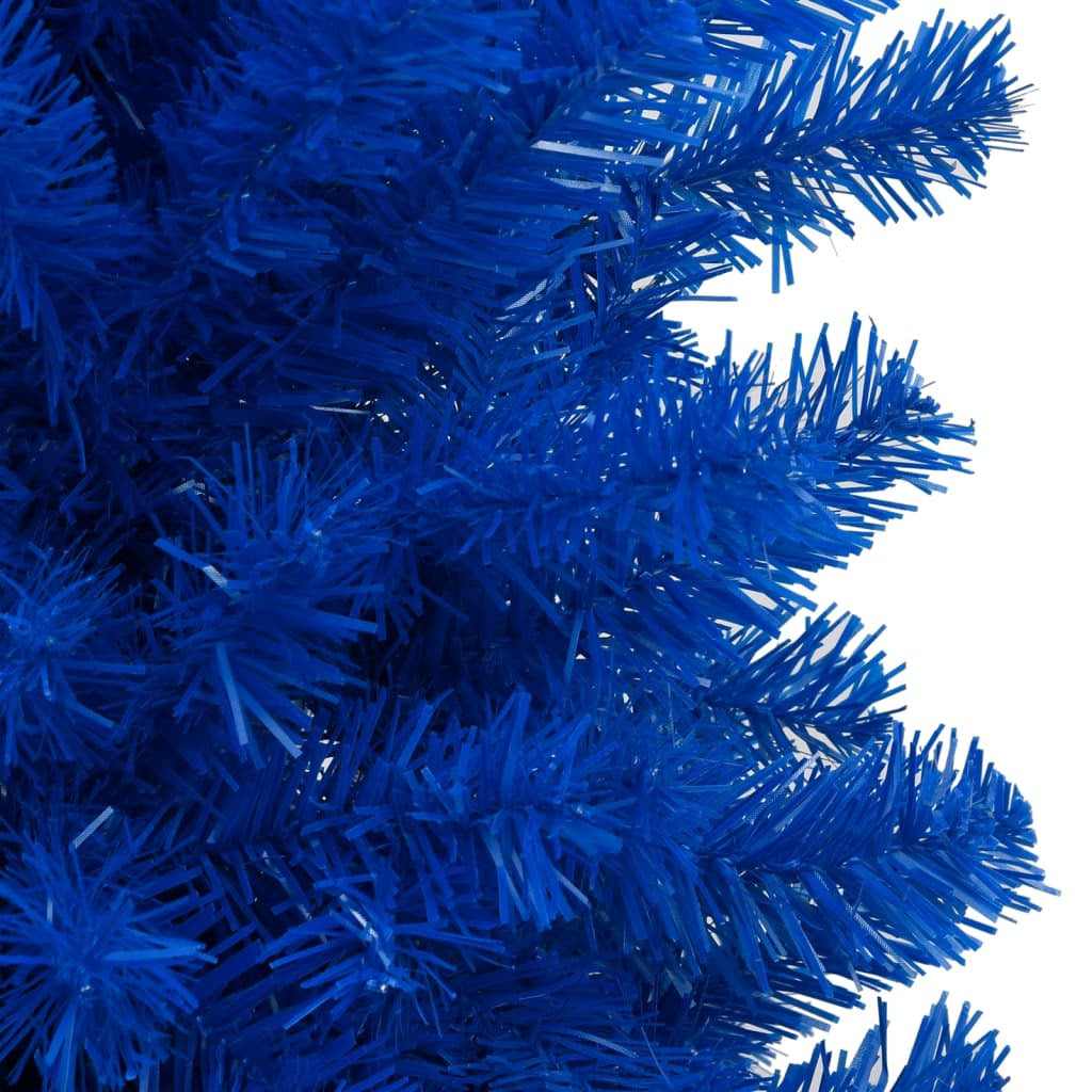 Vidaxl Árbol De Navidad Preiluminado Con Luces Y Soporte Azul 120 Cm_3