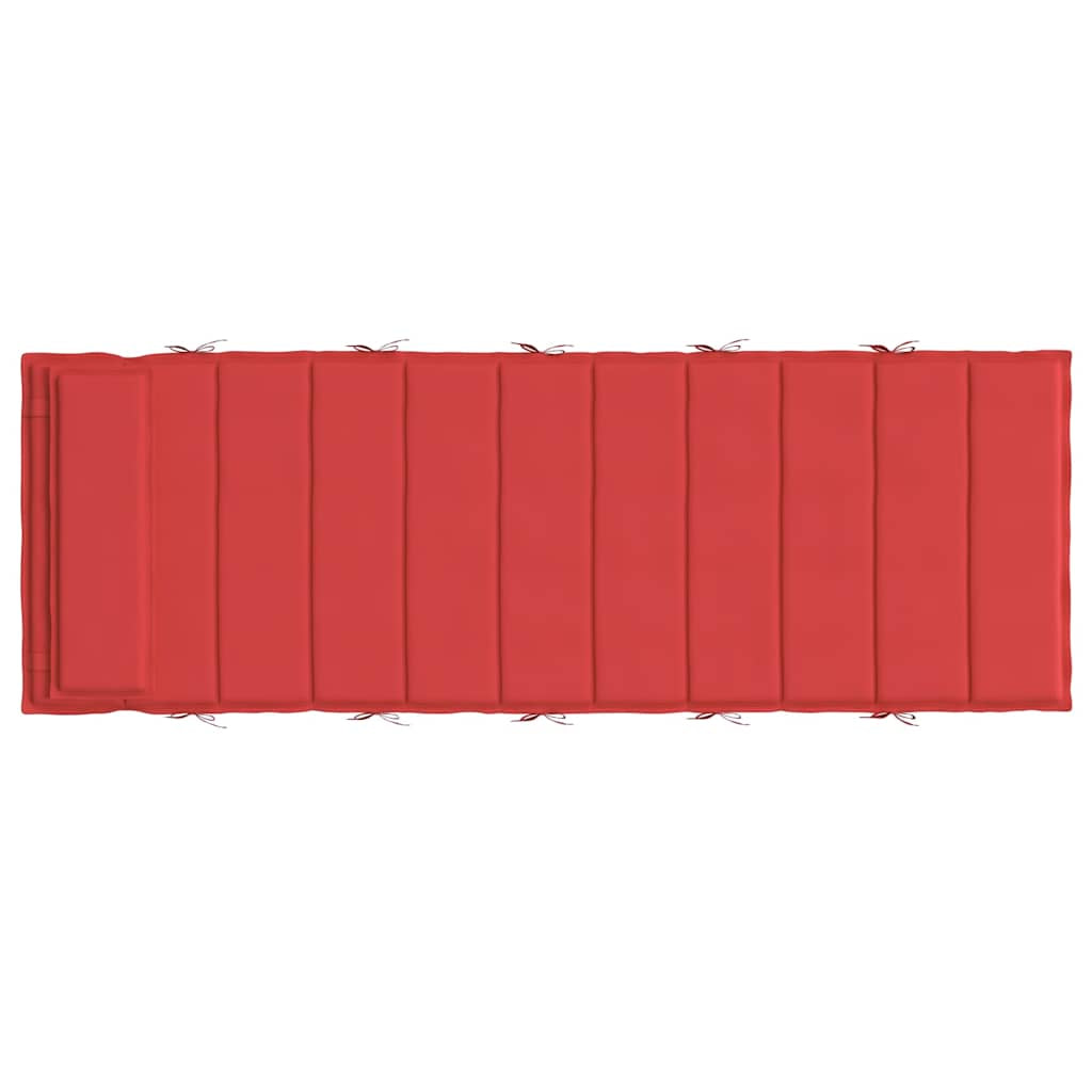 Vidaxl Cojín De Tumbona De Tela Oxford Rojo 180x60x4 Cm_4