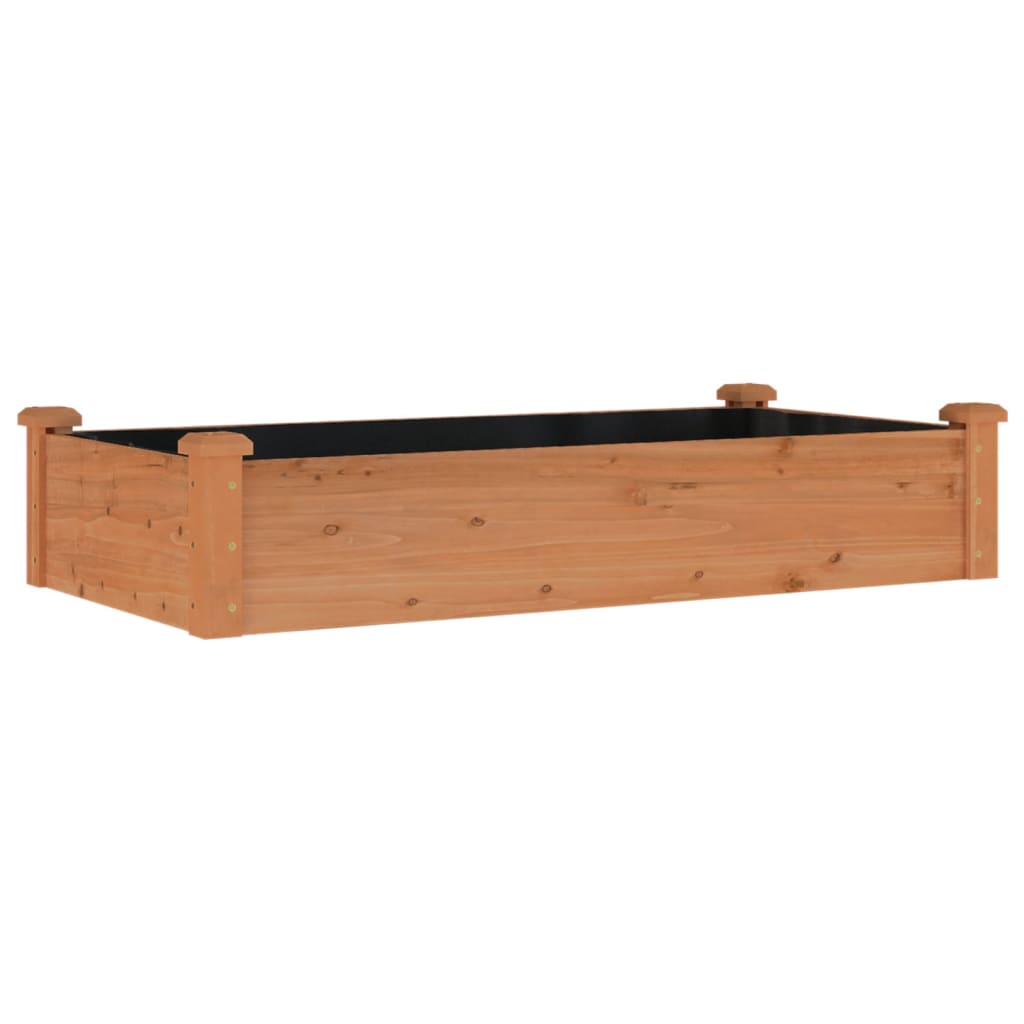 Jardinera Arriate Forro Madera Maciza Abeto Marrón 120x60x25 Cm_0