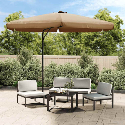 Vidaxl Sombrilla De Jardín Con Palo De Acero Taupe 300 Cm_1
