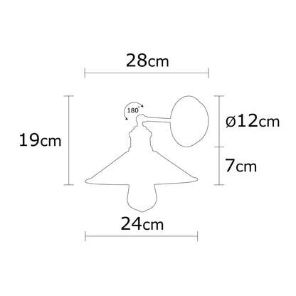 Aplique De Pared, Hierro , Negro, 24x24x20, Casquillo E 27 Max 40 W_1