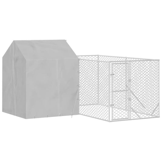 Vidaxl Perrera De Exterior Con Techo Acero Galvanizado Plata 4x4x2,5 M_0