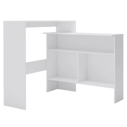 Mesa De Bar Con 2 Tableros Blanca 130x40x120 Cm_0