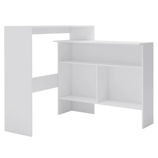 Mesa De Bar Con 2 Tableros Blanca 130x40x120 Cm_0