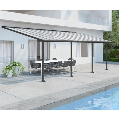 Pérgola adosada Olympia 739x294 gris