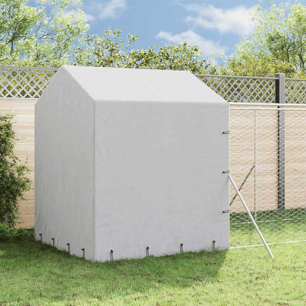 Perrera De Exterior Con Toldo Acero Galvanizado Plata 2x6x2,5 M_2