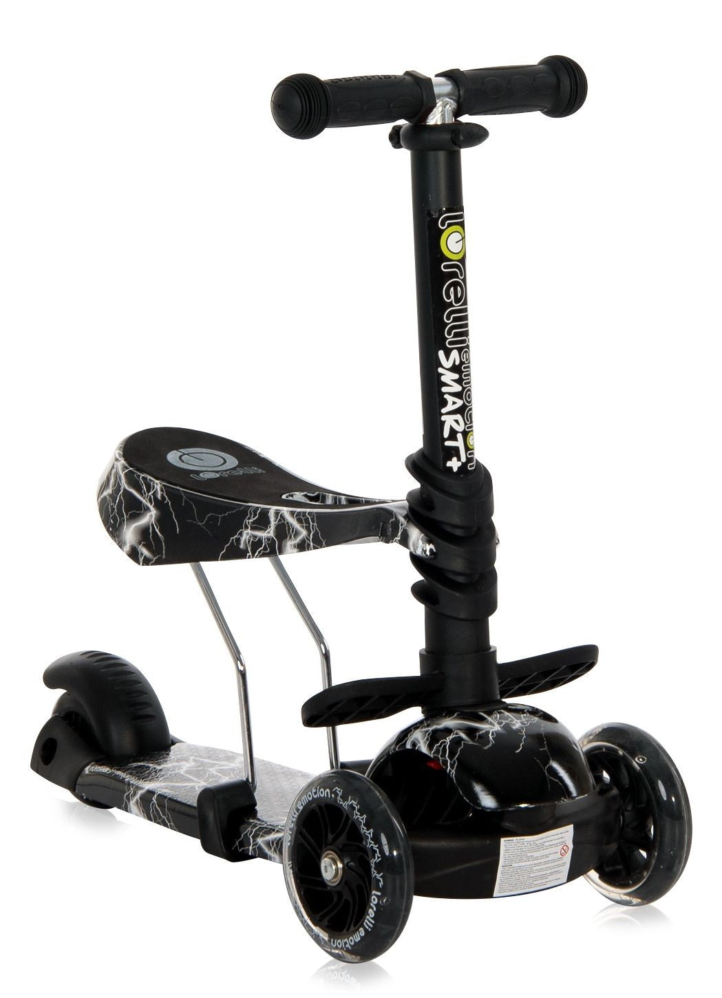 Patinete Infantil Con Asiento Y Respaldo Smart Plus Black Flash_1