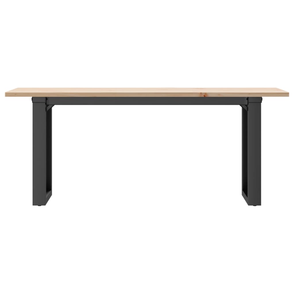 Mesa De Centro Marco O Madera Maciza Pino Y Acero 110x40x45 Cm_2
