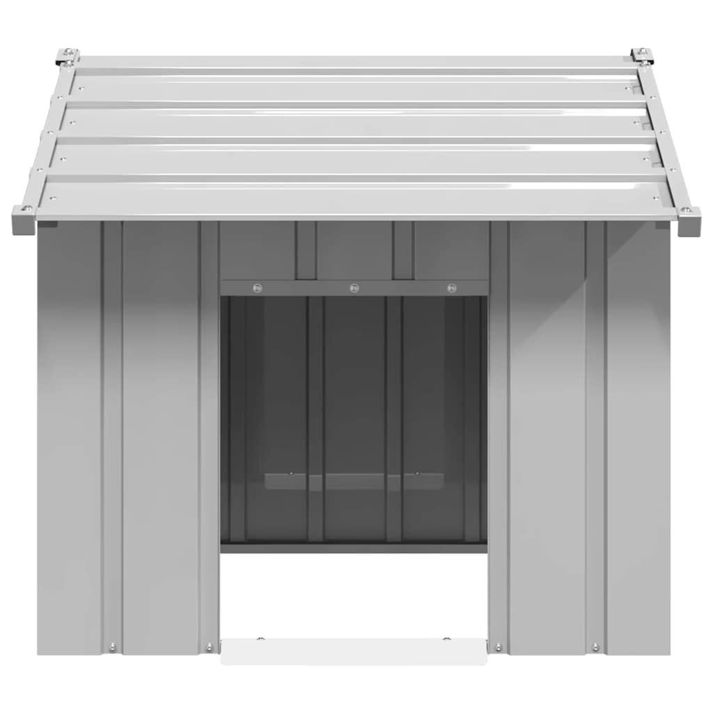 Caseta Para Perros Con Techo Acero Galvanizado 85x107x81 Cm_2