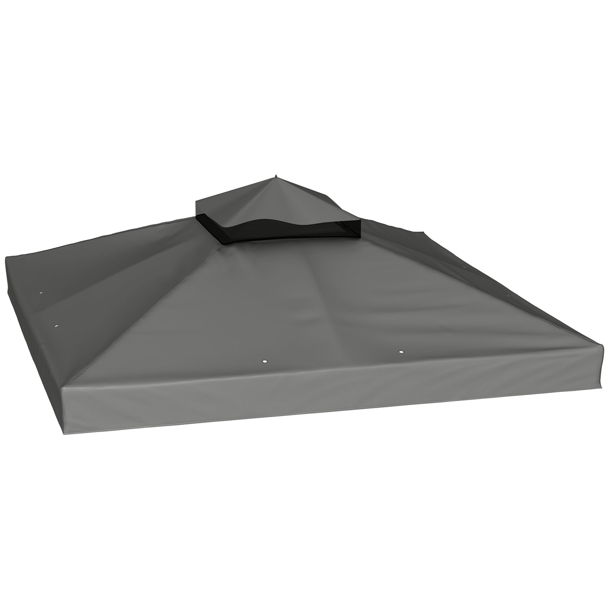 Outsunny Techo De Repuesto Para Cenador 3x3 M Con Techo Doble Anti-uv Gris_0