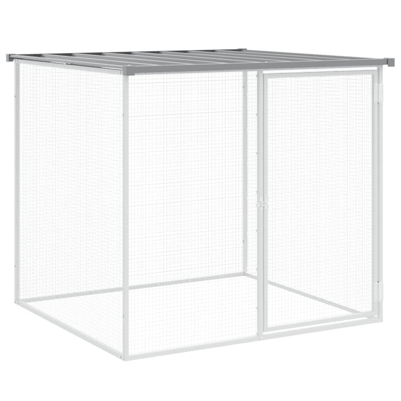 Vidaxl Gallinero Con Techo Acero Galvanizado Gris Claro 1003x98x90 Cm_5