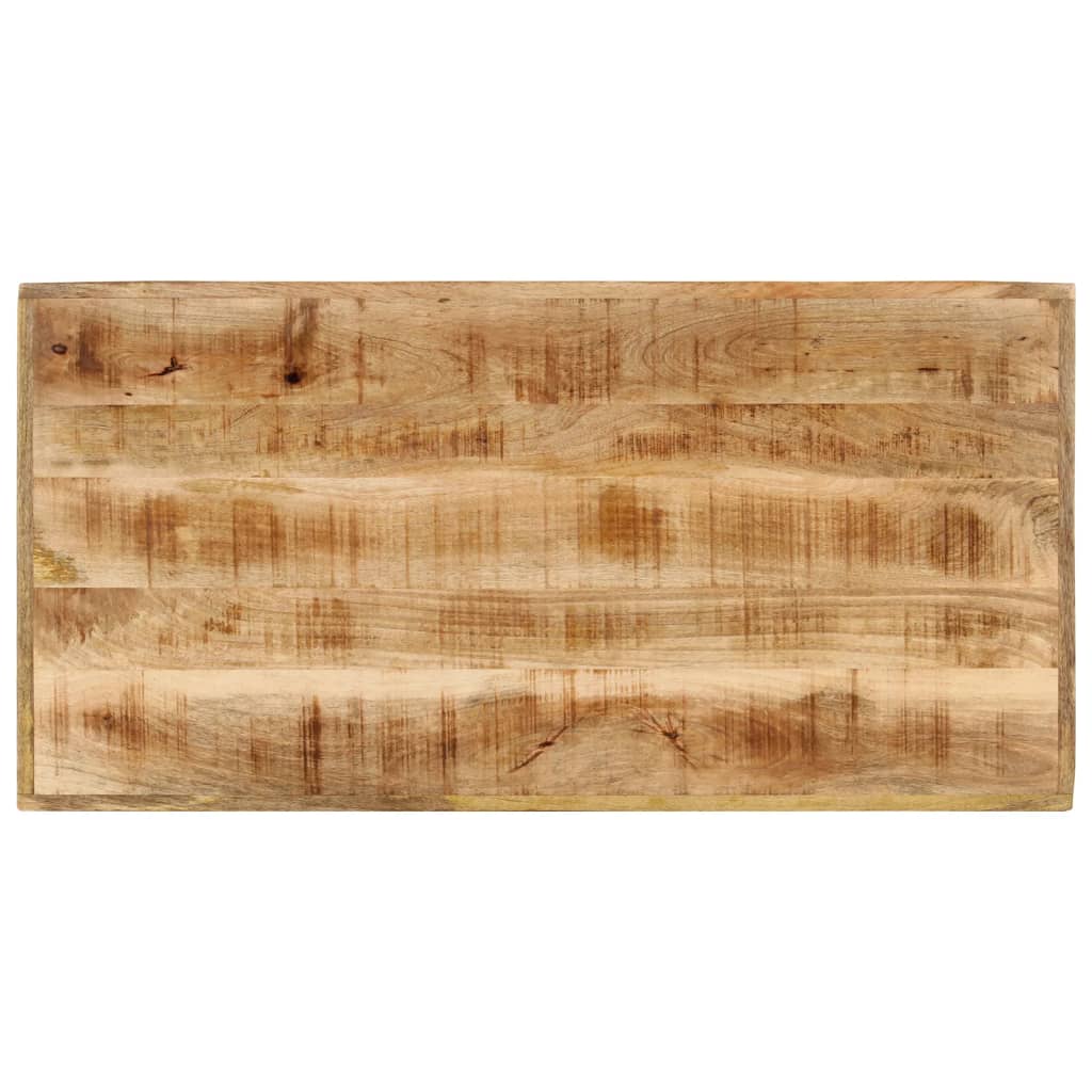 Mesa Alta De Hierro Y Madera Maciza De Mango 110x55x107 Cm_2