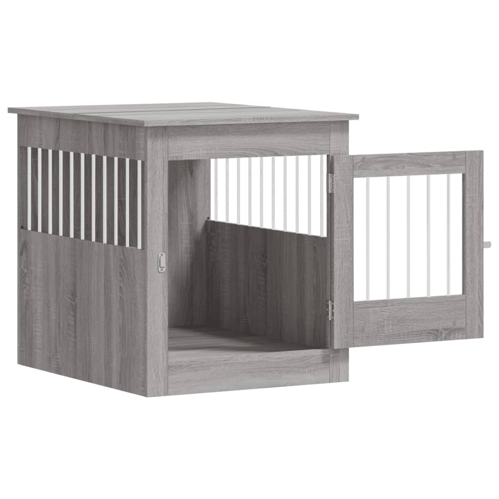 Jaula Para Perros Madera Ingeniería Gris Sonoma 64,5x80x71 Cm_5