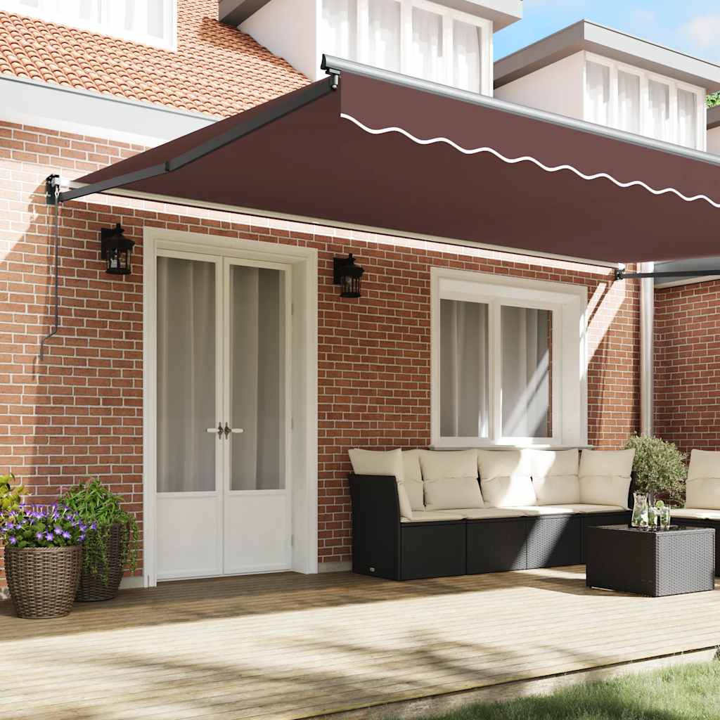 Toldo Retráctil Manual Marrón 500x300 Cm_2