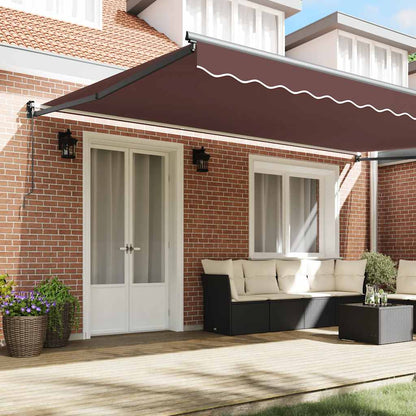 Toldo Retráctil Manual Marrón 500x300 Cm_2