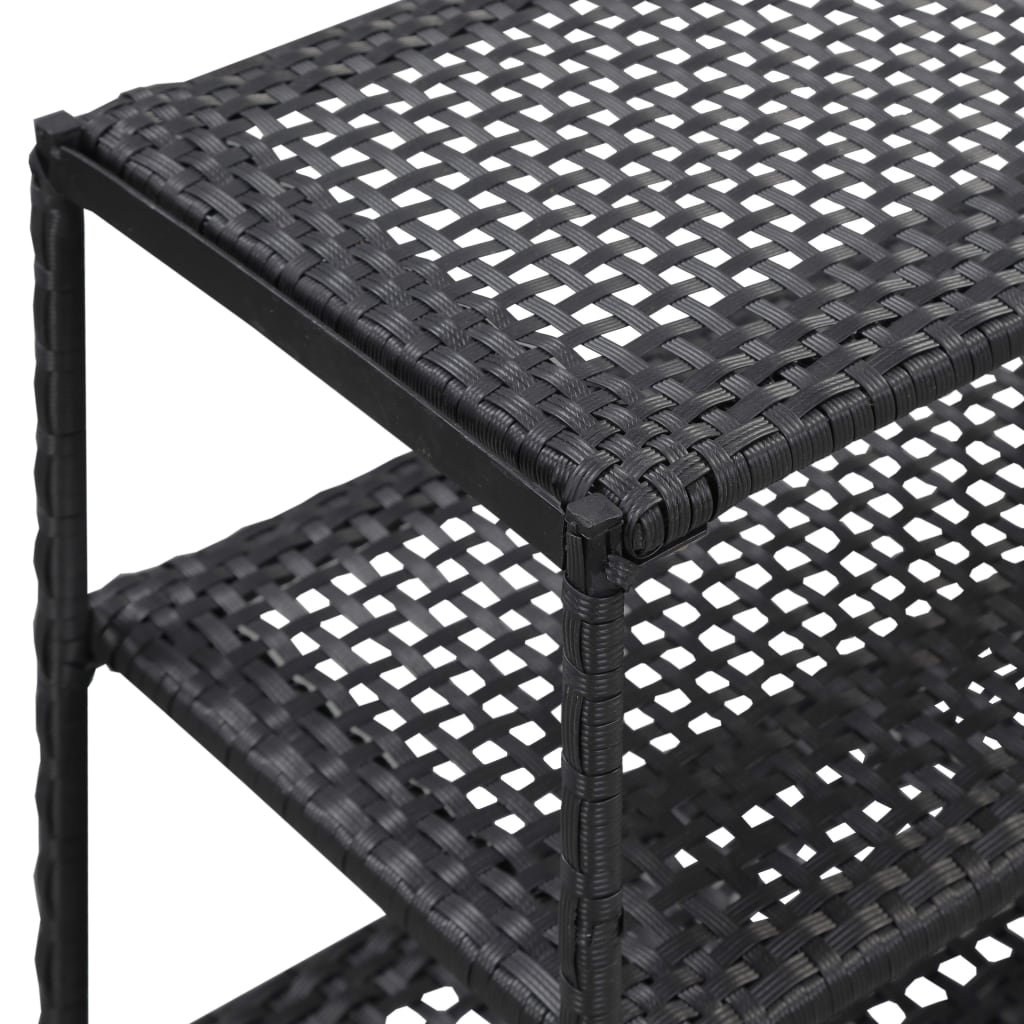 Vidaxl Estantería Para Zapatos De Ratán Sintético Negro 50x30x120 Cm_3