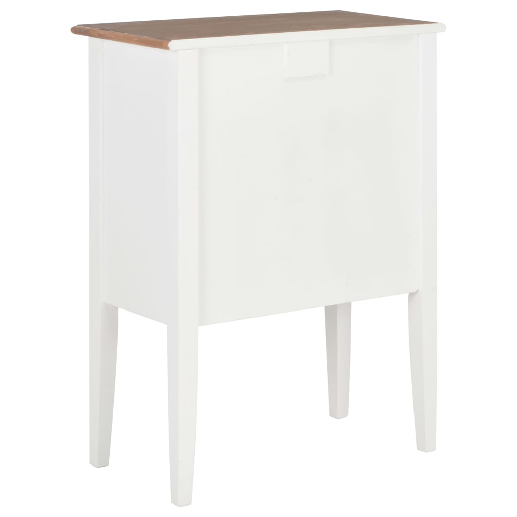 Aparador De Madera Maciza Blanco 54x30x80 Cm_3