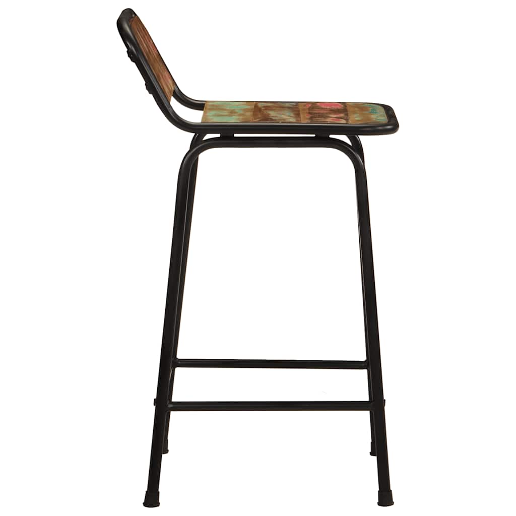 Taburetes De Barra 2 Uds 46x35,5x80 Madera Maciza Reciclada_1