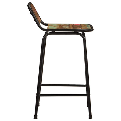 Taburetes De Barra 2 Uds 46x35,5x80 Madera Maciza Reciclada_1