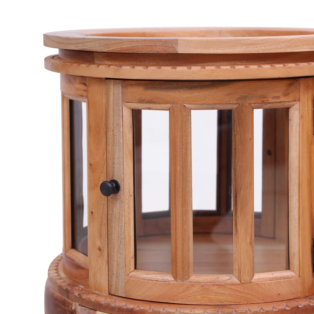 Armario Vitrina De Madera Maciza De Caoba Natural 50x50x76 Cm_4