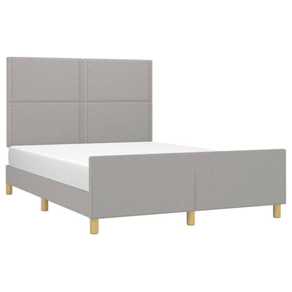 Estructura De Cama Con Cabecero De Tela Gris Claro 140x200 Cm / Vetonek_4