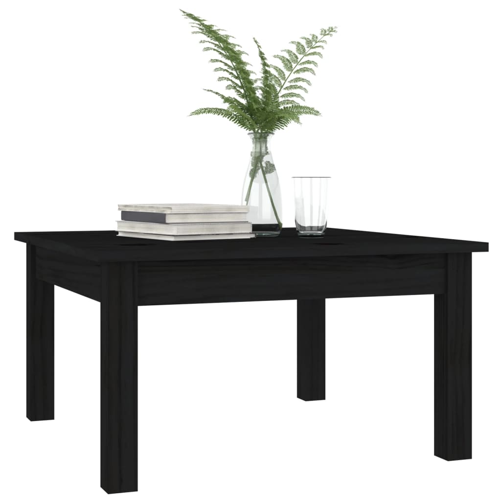 Mesa De Centro De Madera Maciza De Pino Negro 55x55x30 Cm_1