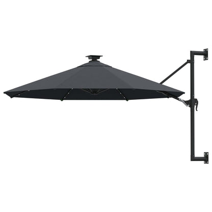 Vidaxl Sombrilla De Jardín De Pared Con Luces Led Antracita 300 Cm_0