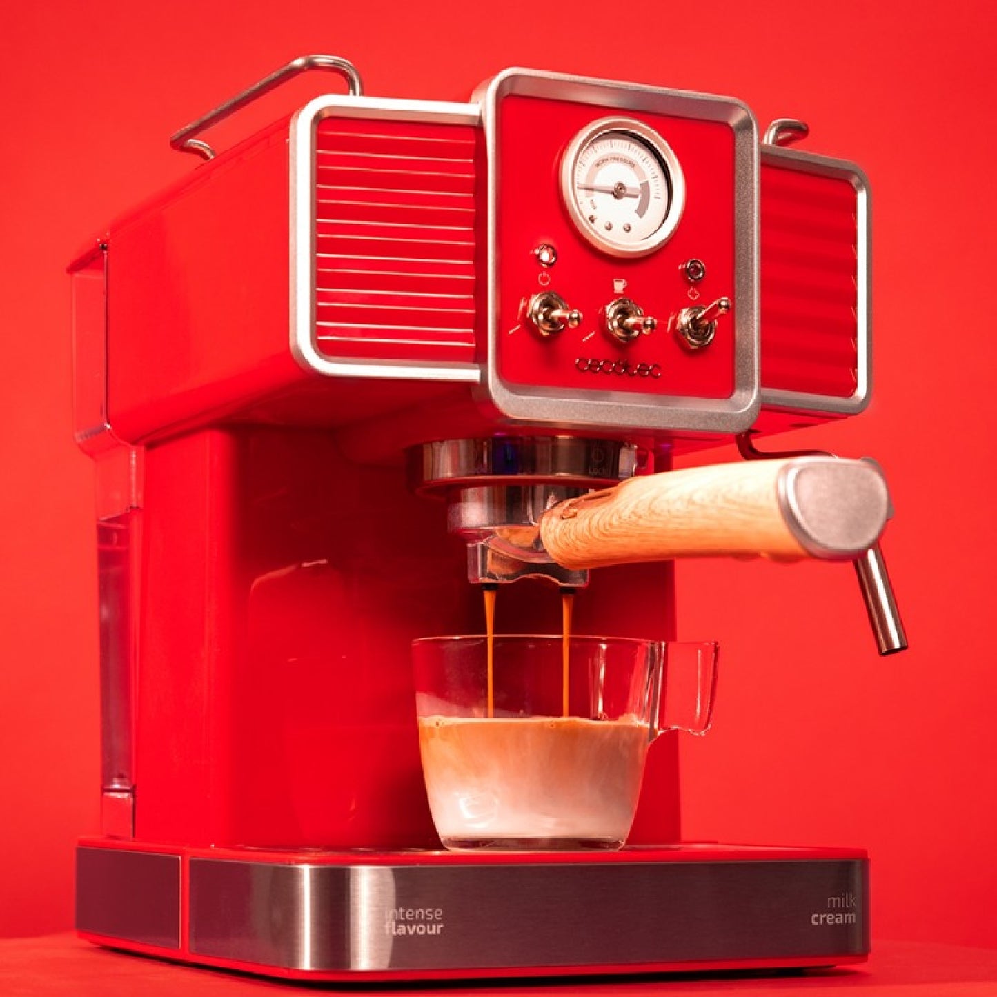 Cecotec Cafetera Express Power Espresso 20 Tradizionale Light Red_4