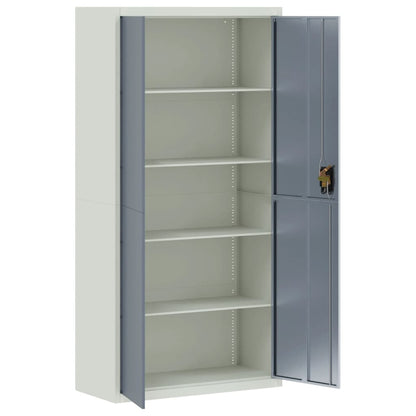 Armario Archivador Acero Gris Claro Y Gris Oscuro 90x40x180 Cm_3