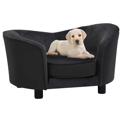 Vidaxl Sofá Para Perros Felpa Y Cuero Sintético Negro 69x49x40 Cm_1