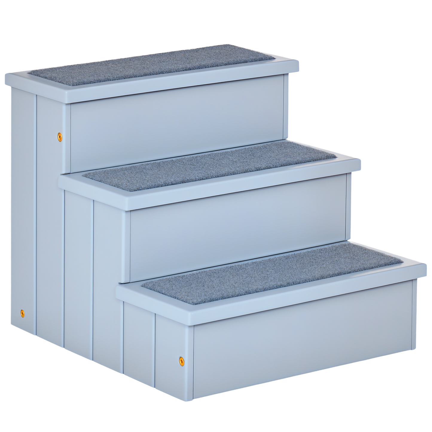 Pawhut Escalera Para Mascotas 3 Peldaños Con Espacio 40,5x44,5x38 Cm Gris_0