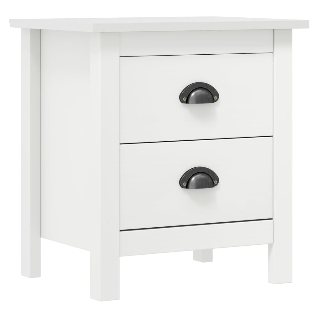 Mesita De Noche Hill Madera Maciza De Pino Blanco 46x35x49,5 Cm_0