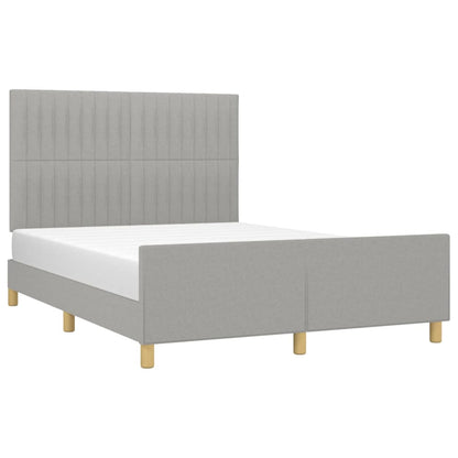Estructura De Cama Con Cabecero De Tela Gris Claro 140x190 Cm / Vetonek_5