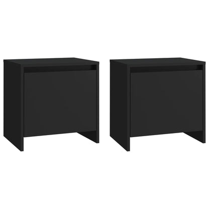 Mesitas De Noche 2 Uds Madera Ingeniería Negro 45x34x44,5 Cm_0
