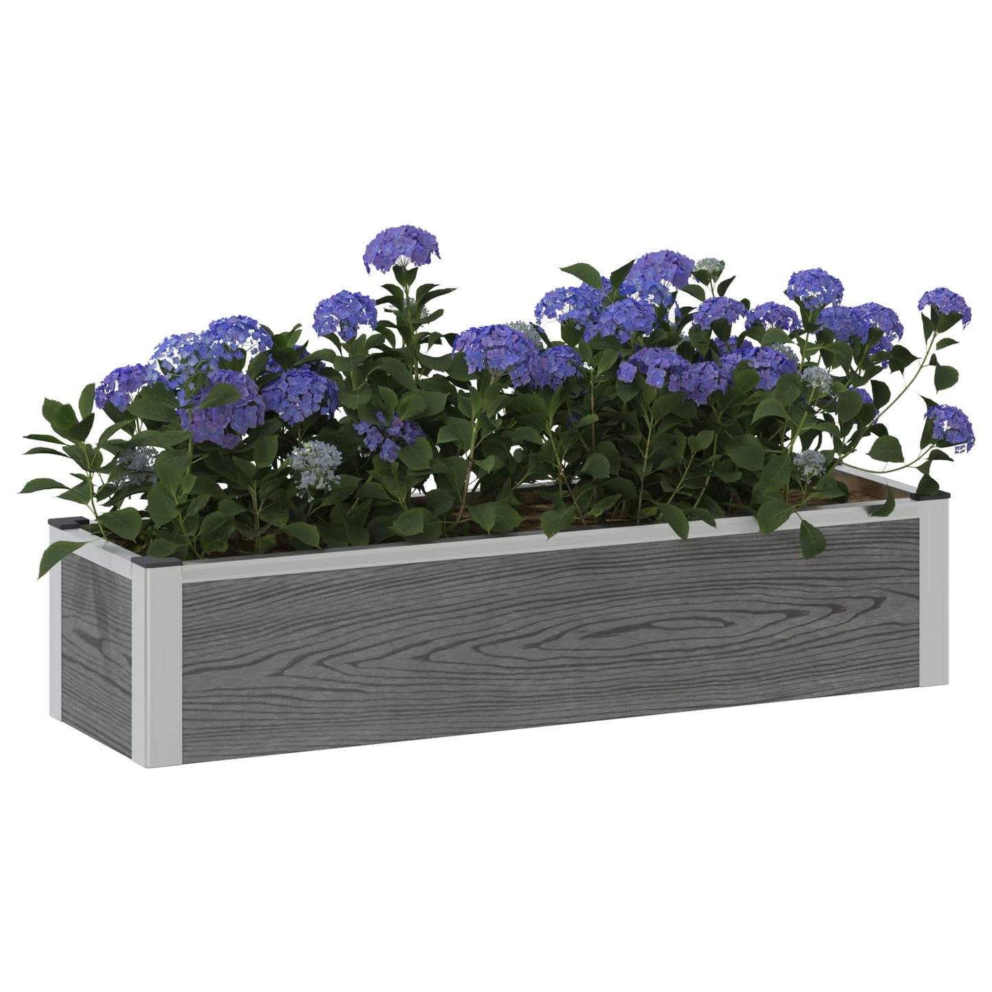 Arriate Elevado Gris 100 X 30 X 22 Cm Wpc Y Aluminio_2