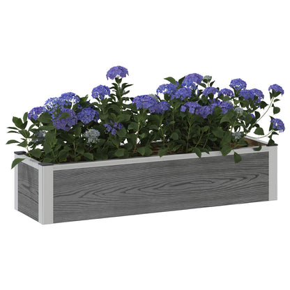 Arriate Elevado Gris 100 X 30 X 22 Cm Wpc Y Aluminio_2