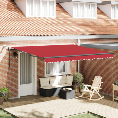 Toldo Retráctil Rojo 400 X 300 Cm Poliéster_1