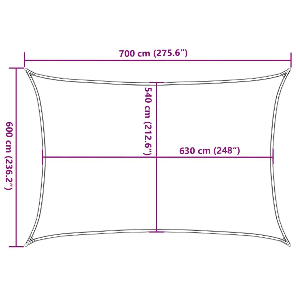 Vidaxl Toldo De Vela Hdpe Negro 160 G/m² 6x7 M_2