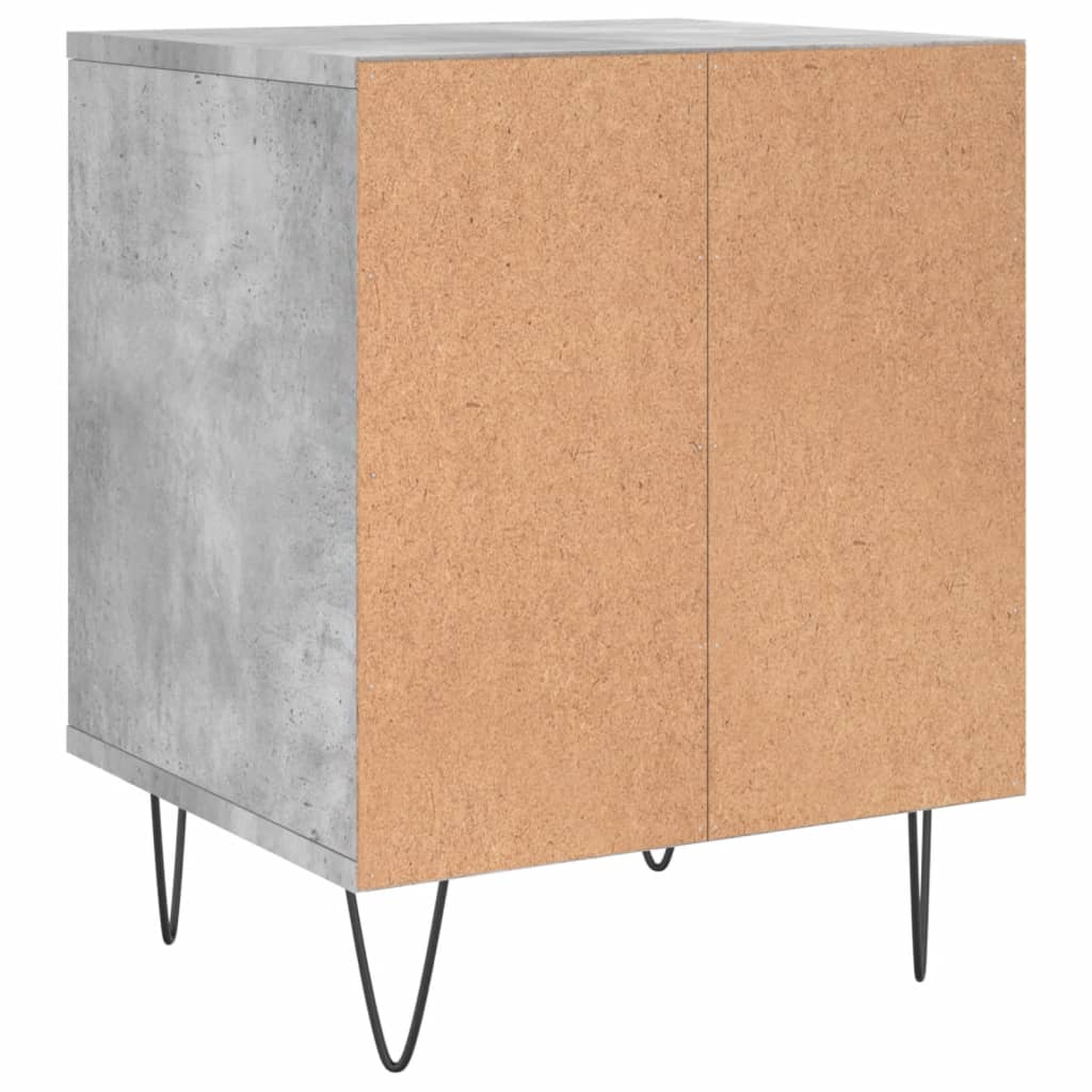 Mesita De Noche Madera De Ingeniería Gris Hormigón 40x35x50 Cm_4