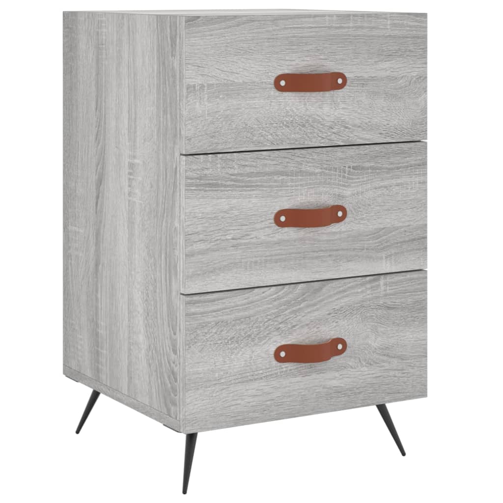 Mesita De Noche Madera De Ingeniería Gris Sonoma 40x40x66 Cm_0
