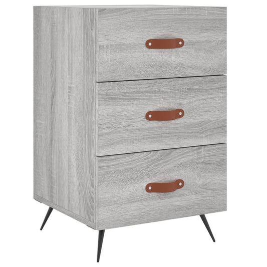 Mesita De Noche Madera De Ingeniería Gris Sonoma 40x40x66 Cm_0