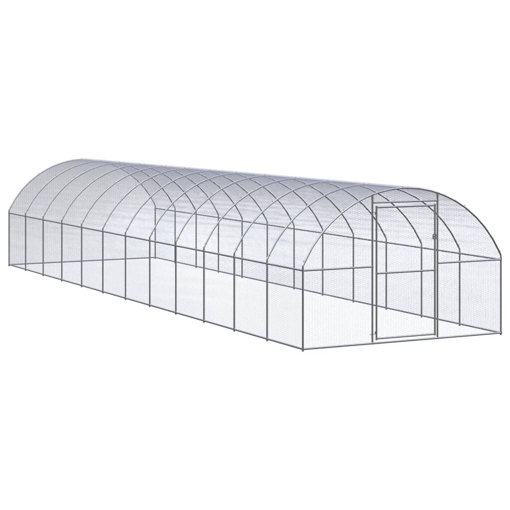 Vidaxl Gallinero De Exterior De Acero Galvanizado 3x12x2 M_0