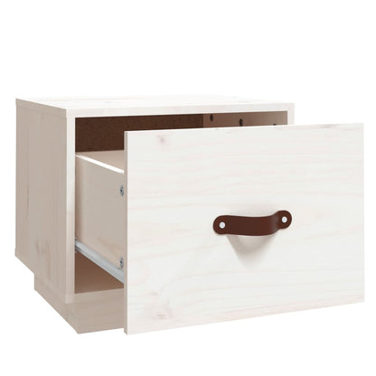 Mesitas De Noche 2 Uds Madera Maciza Pino Blanco 40x34x35 Cm_4