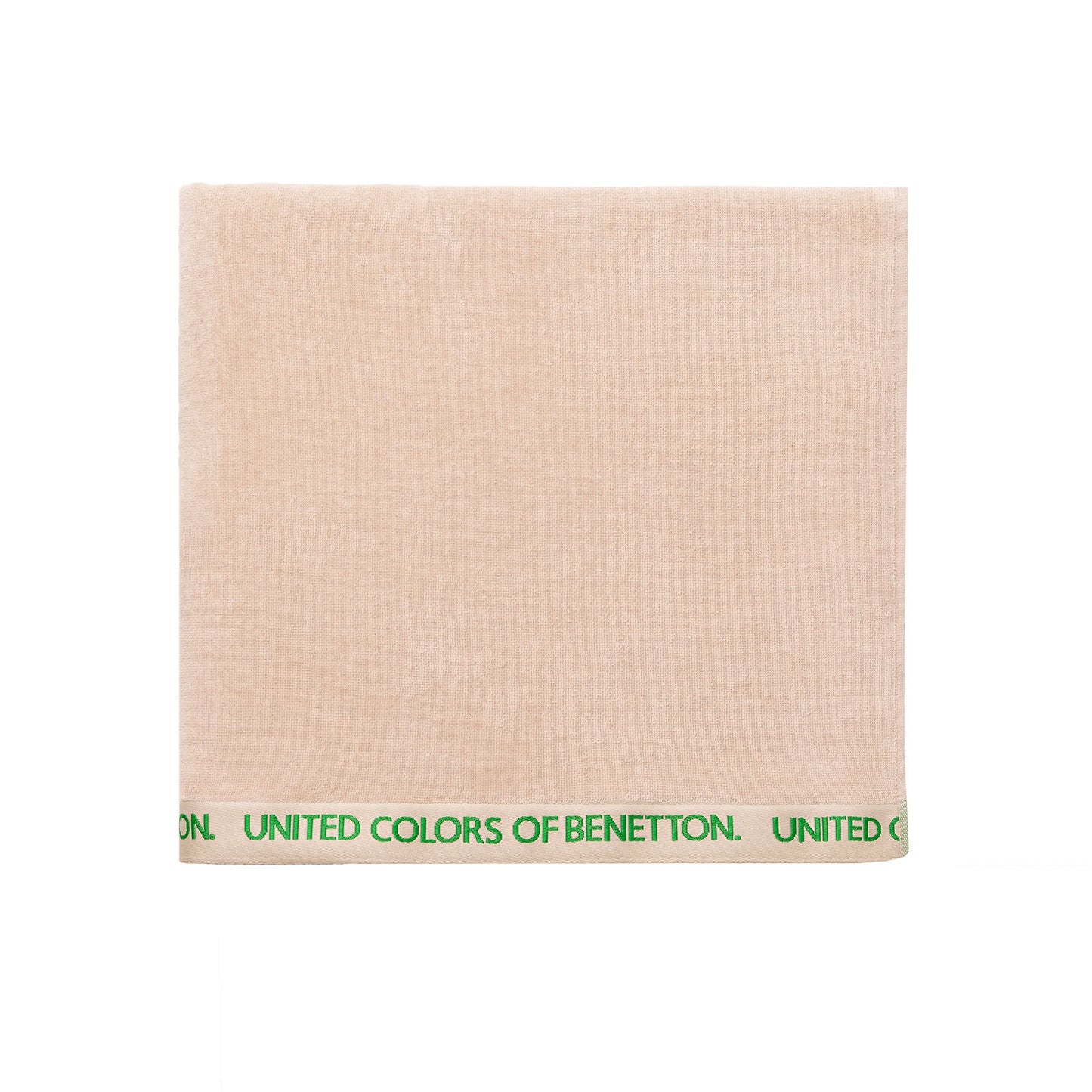 Toalla De Playa 90x160cm 380gsm 100% Algodón Velour Beige Con Logo Neutral Be