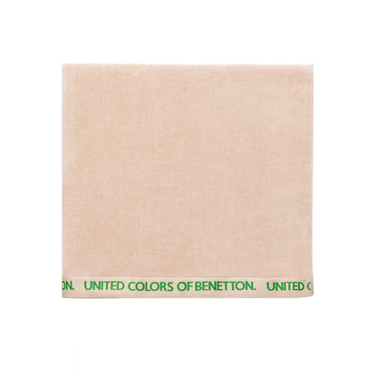 Toalla De Playa 90x160cm 380gsm 100% Algodón Velour Beige Con Logo Neutral Be