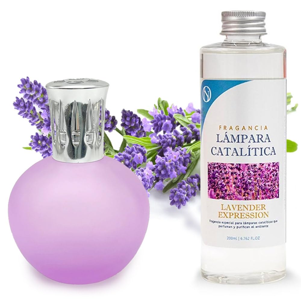 Lámpara Catalítica Fucsia Mate + Fragancia Lavender Expression 500 Ml - Elimina Malos Olores, Impurezas Y Perfuma_0