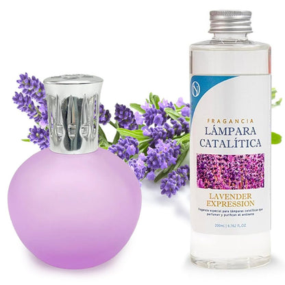 Lámpara Catalítica Fucsia Mate + Fragancia Lavender Expression 500 Ml - Elimina Malos Olores, Impurezas Y Perfuma_0