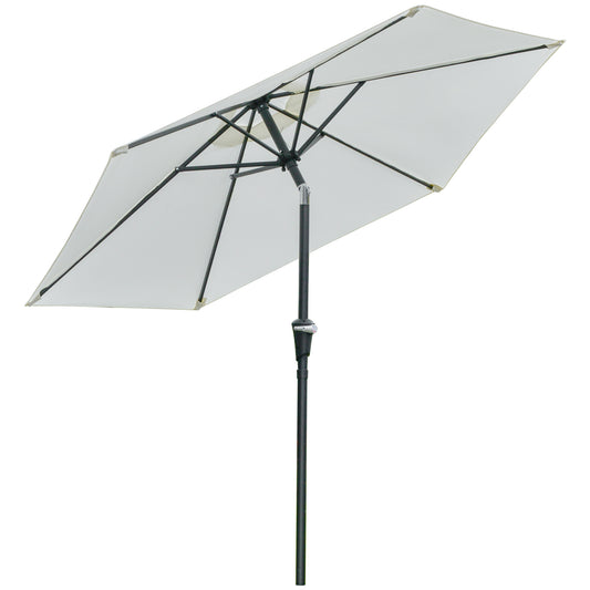 Outsunny Sombrilla De Jardín Ø230x216 Cm Con Ángulo Ajustable Crema_0