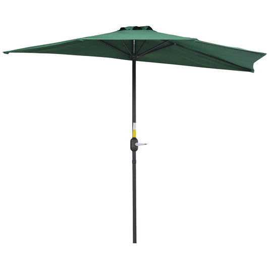 Outsunny Sombrilla Parasol Jardín Con Manivela Semicircular Exterior 269x138x236_0